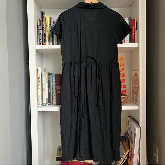 Pyne & Smith No. 23 dress black linen with collar - Picture 2 of 10